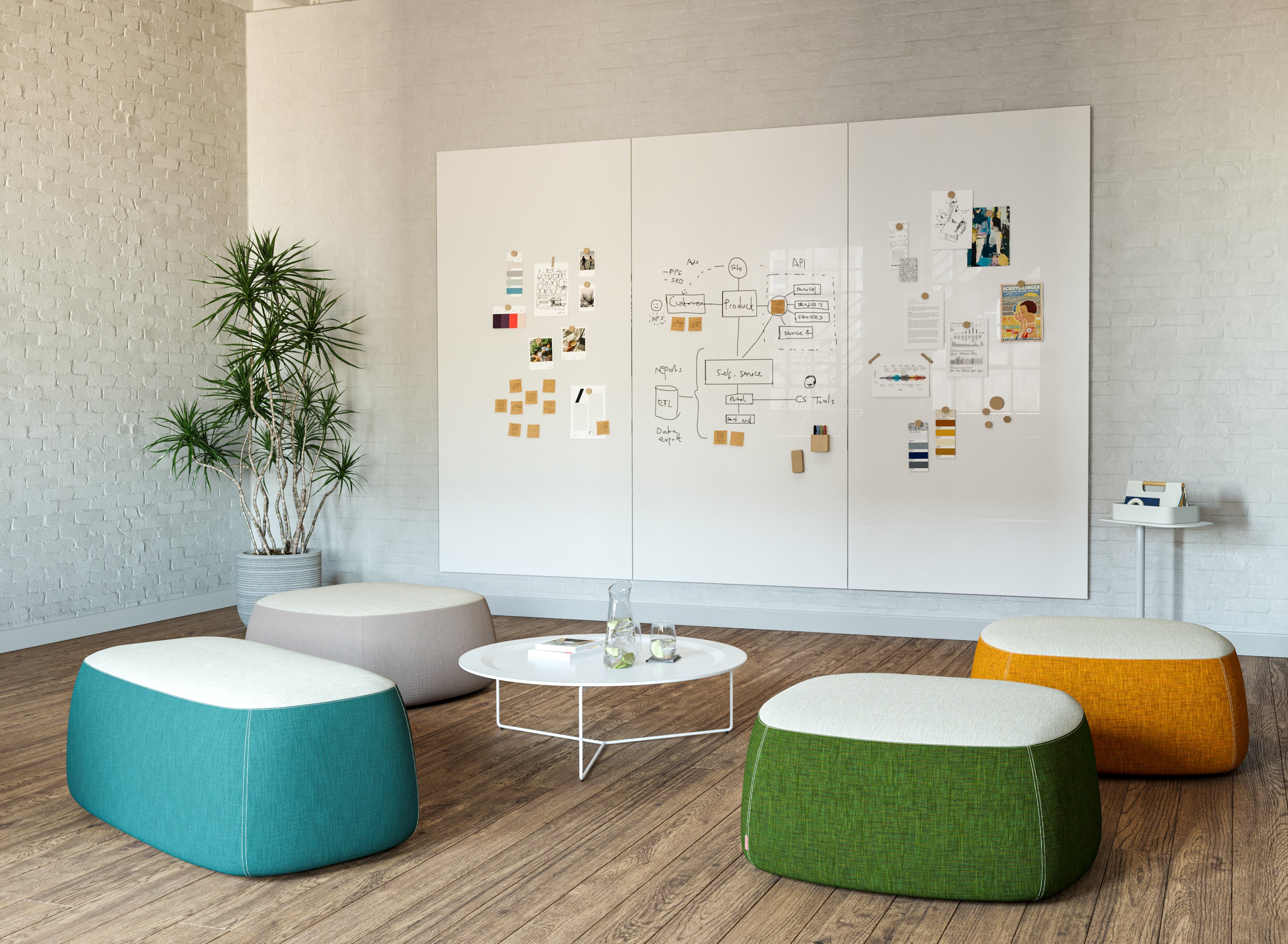 Casual meeting room with Inkana whiteboard